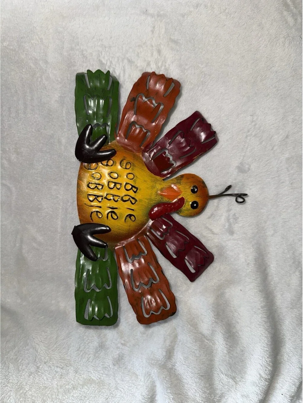 Vintage Rustic Thanksgiving Metal Turkey Fall gobble Autumn 3D
